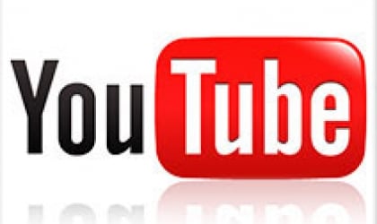 Youtube logo on a white background.