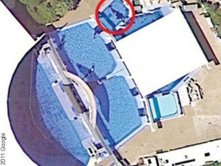 aerial view of orca tank at seaworld