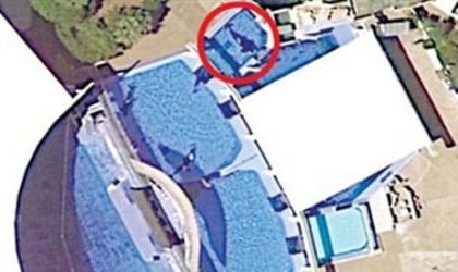 aerial view of orca tank at seaworld