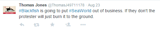 A tweet from thomas thomas about seaworld.