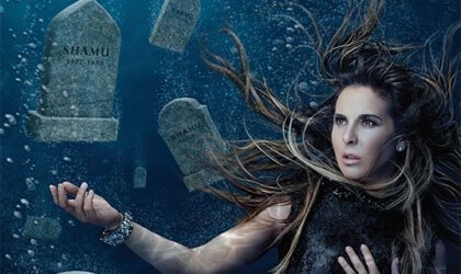 Kate del Castillo poses underwater with tombstones
