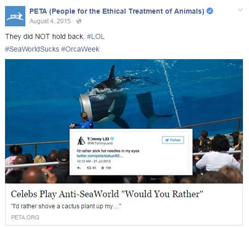 SeaWorld Tweet FB Post