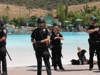 Police officer sat SeaWorld