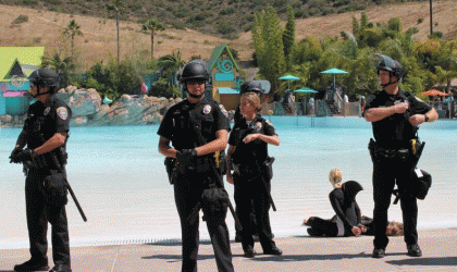 Police officer sat SeaWorld