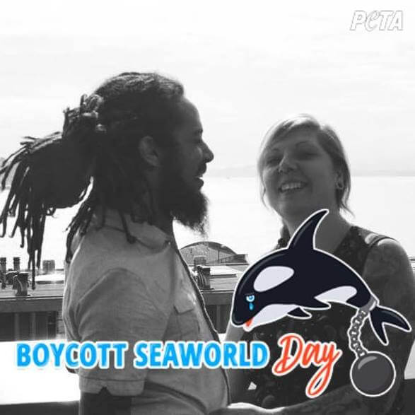 A couple passionately advocates for #boycottseaworldday as they stand united.