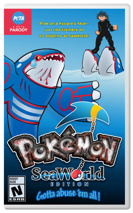 peta pokemon seaworld parody game box art